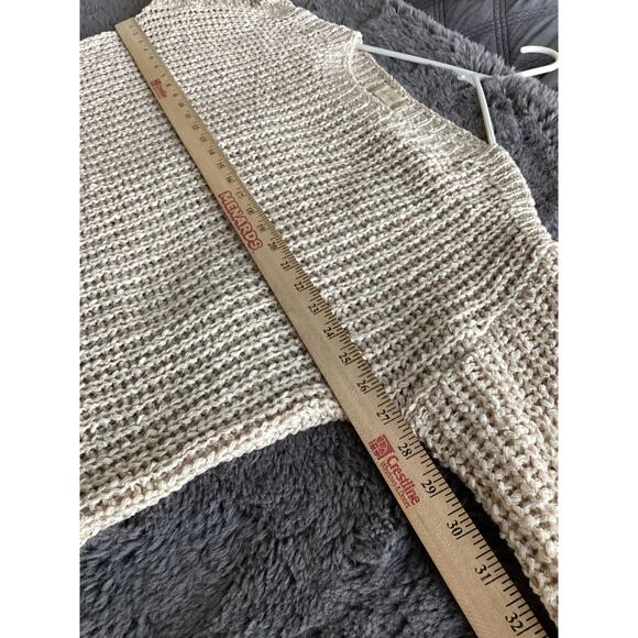 Altar'd State Women Boho Anabella Oversized Fringe Pullover Sweater Cream Medium - Picture 7 of 11